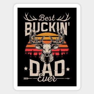 Retro Vintage Best Buckin' Dad Hunting Gift For Hunter Sticker